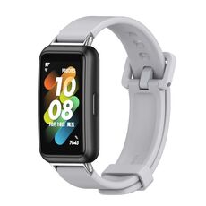 Per Huawei Band 7/7 NFC MIJOBS Cinturino in silicone traspirante (grigio argento)
