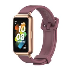 Per Huawei Band 7/7 NFC MIJOBS Cinturino in silicone traspirante (oro rosa vino rosso)
