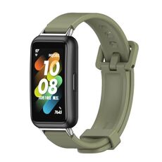 Per Huawei Band 7 / 7 NFC MIJOBS Cinturino in silicone traspirante (argento verde militare)