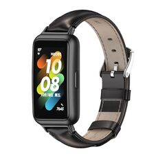 Per Huawei Band 7/7 NFC MIJOBS Cinturino in pelle di vacchetta (nero)