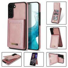Per Samsung Galaxy S22 5G N.Bekus Vertical Flip Card Slot Custodia per telefono RFID (oro rosa)