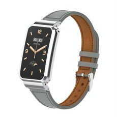 Per Xiaomi Mi Band 7 Pro Cinturino per orologio con struttura in metallo a vita piccola in tessuto semplice (grigio)
