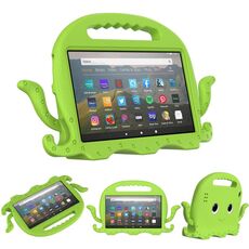 Per Amazon Kindle Fire HD 7 2019/2017/2015 Octopus Eva Shock Aoff -Tablet Case con film sullo schermo e spalla (Grass Green)