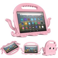 Per Amazon Kindle Fire HD 7 2019/2017/2015 Octopus Eva Shockproof Tablet Case con film sullo schermo e spalla (Pink)
