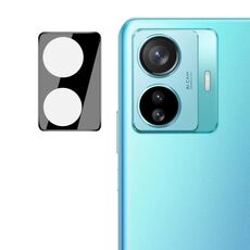 Per vivo T1 Pro 5G imak Lente per fotocamera posteriore integrata Pellicola in vetro temperato con copriobiettivo Versione nera