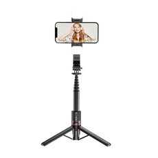 Supporto per telefono con treppiede per selfie con luce di riempimento staccabile con telecomando Bluetooth L12D