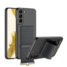Per Samsung Galaxy S22 + 5G GKK Custodia per telefono con cinturino ultra sottile (fibra di carbonio)