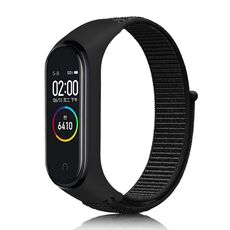Per cinturino Xiaomi Mi Band 7 in tessuto di nylon (nero solido)