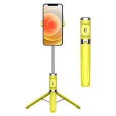Selfie stick per treppiede con telecomando Bluetooth (giallo)