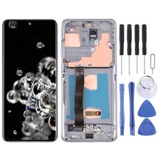 Schermo LCD originale Super AMOLED per Samsung Galaxy S20 Ultra 4G/S20 Ultra 5G digitalizzatore assemblaggio completo con cornice (grigio)