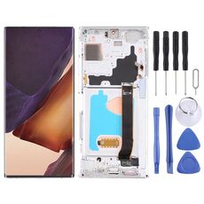 Schermo LCD originale Super AMOLED per Samsung Galaxy Note20 Ultra SM-N986 5G versione digitalizzatore assemblaggio completo con cornice (argento)