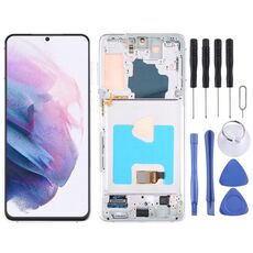 Schermo LCD OEM per Samsung Galaxy S21+ (5G) SM-G996 Assemblaggio completo con cornice (argento)