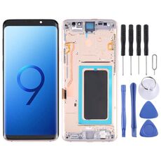 Schermo LCD originale Super AMOLED per Galaxy S9 / G960F / DS / G960U / G960W / G9600 digitalizzatore assemblaggio completo con cornice (oro)