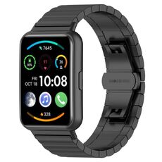 Per Huawei Watch Fit 2 Cinturino in acciaio inossidabile con una perlina (nero)