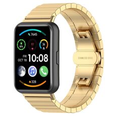 Per Huawei Watch Fit 2 Cinturino in acciaio inossidabile con una perlina (oro)