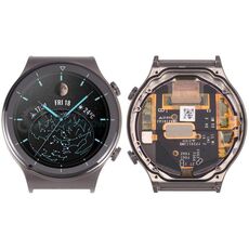 Schermo LCD in materiale zaffiro originale e assemblaggio completo di digitalizzatore con cornice per Huawei Watch GT 2 Pro VID-B19 (grigio)