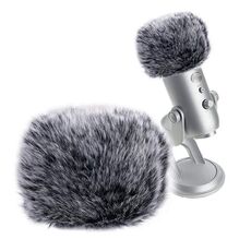 Custodia per parabrezza in peluche compatibile con microfono a condensatore Yeti blu