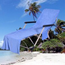 Fodera per sedia da spiaggia con cerniera a doppio strato ad asciugatura rapida assorbente in microfibra (blu)