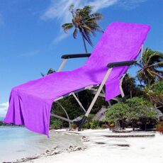 Fodera per sedia da spiaggia con cerniera a doppio strato ad asciugatura rapida assorbente in microfibra (viola)