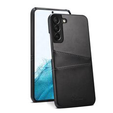 Per Samsung Galaxy S22+ Custodia protettiva per retro con struttura in vitello con slot per schede (nero)