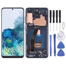 Schermo LCD originale Super AMOLED e digitalizzatore assemblaggio completo con cornice per Samsung Galaxy S20 5G SM-G981B (nero)