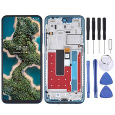Schermo LCD TFT per Nokia X20 TA-1341 TA-1344 Assemblaggio completo con cornice (blu)