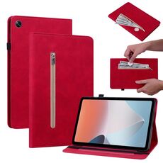 Per OPPO Pad Air Skin Feel Custodia per tablet in pelle con cerniera in tinta unita (rossa)
