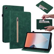 Custodia per tablet in pelle con cerniera in tinta unita per OPPO Pad Air Skin Feel (verde)