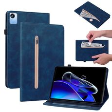 Custodia per tablet in pelle con cerniera in tinta unita Realme Pad X Skin Feel (blu)