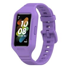 Per Huawei Band 8 / Huawei Band 7 / Honor Band 6 Cinturino in silicone integrato universale (viola lilla)