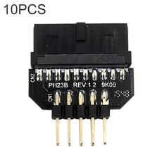 10 PCS Scheda Madre USB 2.0 9Pin a USB 3.0 19Pin Adattatore per Connettore Plug-in, Modello:PH23B
