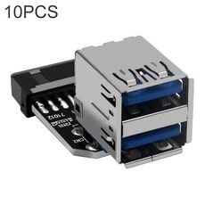 Convertitore adattatore da 10 pezzi da 19/20 pin a doppio USB 3.0, modello: PH21