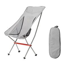 Sedia pieghevole in lega di alluminio ultraleggera portatile da spiaggia da campeggio all'aperto (grigio)