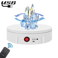 22 cm di ricarica USB espositore rotante puntelli per riprese video giradischi, carico: 10 kg, nessuna batteria (bianco)