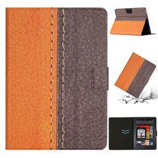 Per Amazon Kindle Paperwhite 5 Custodia per tablet in pelle a tinta unita con cuciture (arancione)