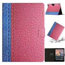 Per Amazon Kindle Fire HD 7 2019/2017/2015 Custodia per tablet in pelle intelligente a tinta unita (rosa rossa)
