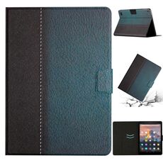 Per Amazon Kindle Fire HD 7 2019/2017/2015 Custodia per tablet in pelle intelligente con cuciture in tinta unita (verde)