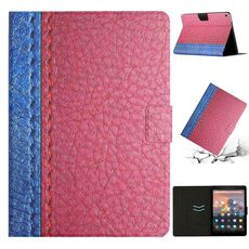 Per Amazon Kindle Fire HD 8 2018/2017/2016 Custodia per tablet in pelle intelligente a tinta unita (rosa rossa)