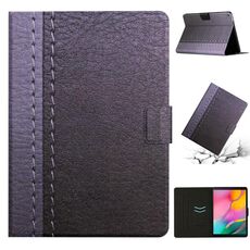 Per Samsung Galaxy Tab A 10.1 2019 T510 Custodia per tablet in pelle a tinta unita con cuciture (grigio)
