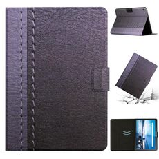 Per Lenovo Tab M10 X605F X505 Custodia per tablet in pelle a tinta unita con cuciture (grigio)