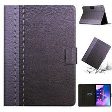 Per Lenovo Tab M10 Plus Custodia per tablet in pelle a tinta unita con cuciture (grigio)