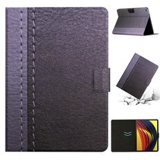 Per Lenovo Tab P11 Custodia per tablet in pelle a tinta unita con cuciture (grigio)