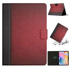Per Samsung Galaxy Tab S6 Lite P610 Custodia per tablet in pelle tinta unita con cuciture (rosso)