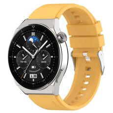 Per Huawei Watch GT2 Pro / GT2e 22mm Cinturino in silicone con testa sporgente Fibbia argento (giallo)