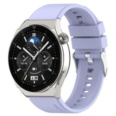 Per Huawei Watch GT2 Pro / GT2e 22mm Cinturino in silicone con testa sporgente Fibbia argento (viola)
