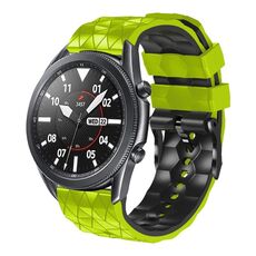 Per Huawei Watch GT3 Pro 46mm 22mm Cinturino in silicone bicolore modello calcio (verde + nero)