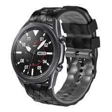 Per Xiaomi Watch S1 22mm Cinturino in silicone bicolore modello calcio (nero + grigio)