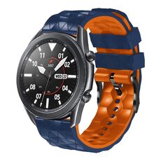 Per Xiaomi Watch Color 2 22mm Cinturino in silicone bicolore modello calcio (blu notte + arancione)