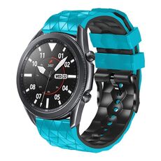 Per Xiaomi Haylou GST LS09B 22mm Cinturino in silicone bicolore modello calcio (blu + nero)