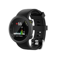Per Garmin Forerunner 45 / Forerunner 45S cinturino universale in silicone tinta unita twill (nero)